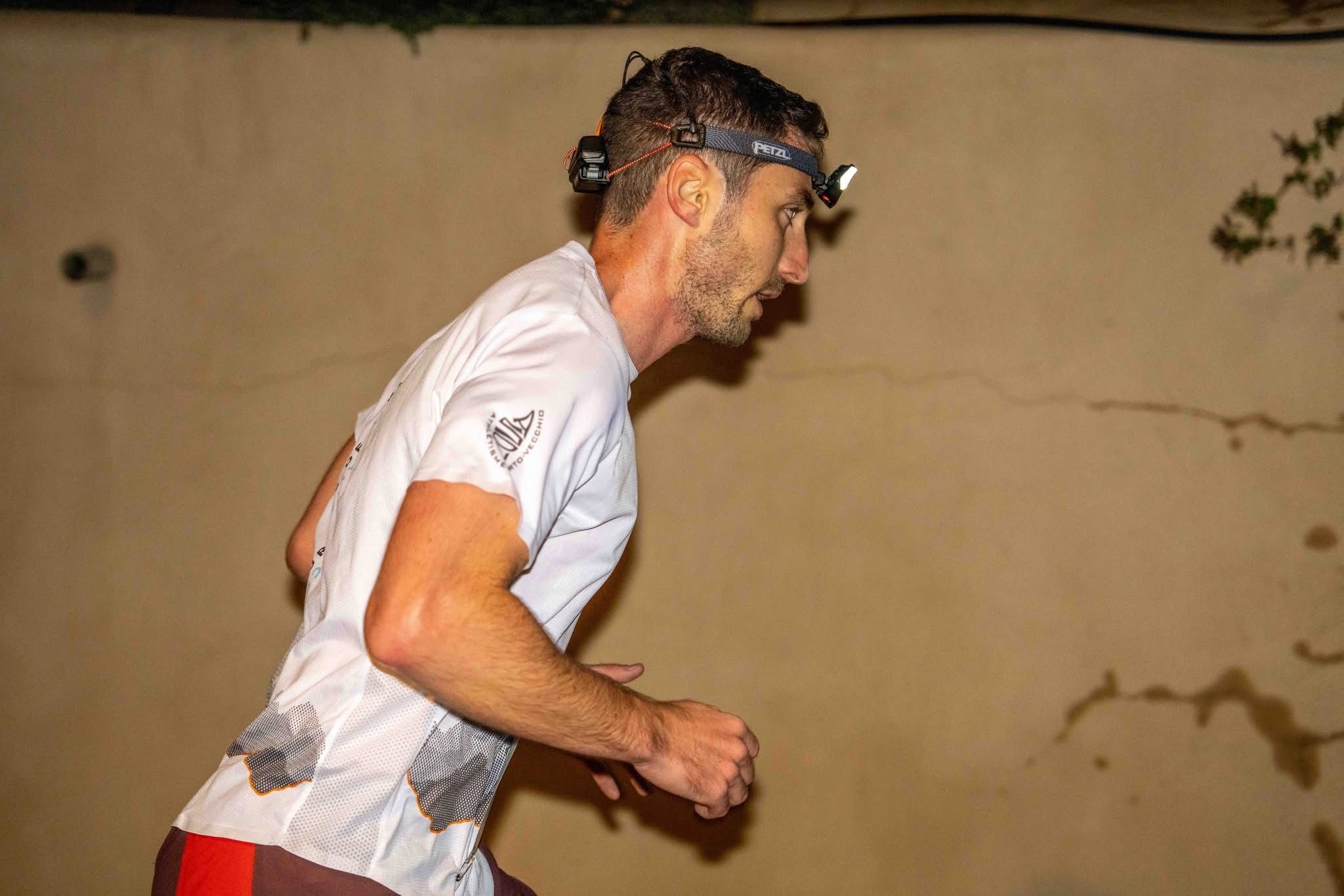 Ange-Marie Chevré en course de trail nocturne